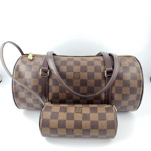 Louis Vuitton Papilone 30 Damier Ebene With Pouch Brown